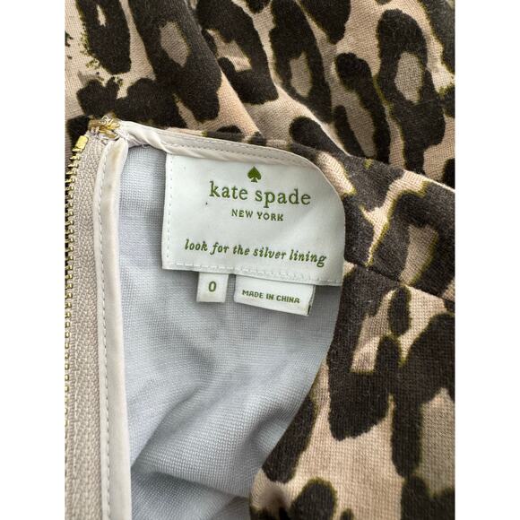 Kate spade women’s fit and flare dress leopard cheetah size 0 pockets - Picture 9 of 9